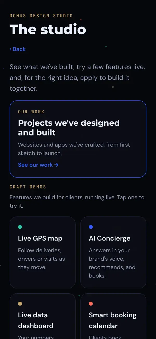 Studio: our work and live craft demos